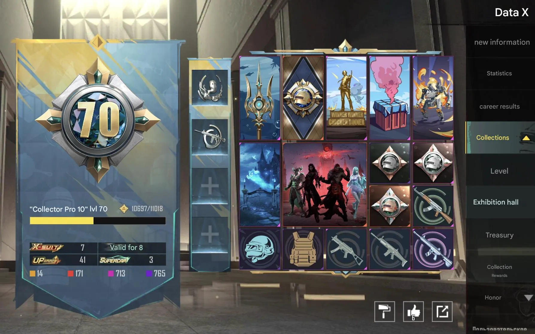 PGM256 FAT ACC Pagani Carbon, 64 LVL Coll, Conqueror, M416 Liza Roar Lv.5, 116 Mythics, 1–5 Sport Cars (G)